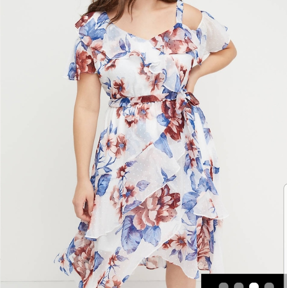 🎉HP🎉NWT LANE BRYANT CHIFFON MIDI DRESS